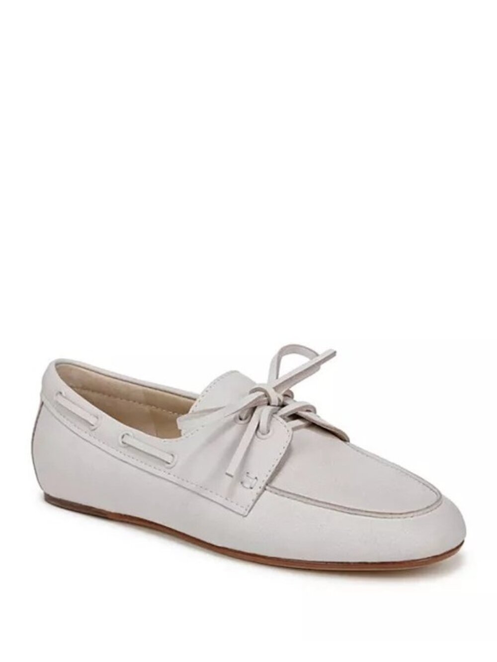 VINCE Marin Boat Elmwood white leather flat Shoes size